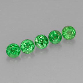 1.44 ct Green Tsavorite Garnet Stone, Natural Tsavorite Garnet in Round Facet Shape for Sale