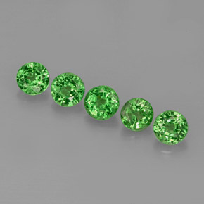 1.32 ct Green Tsavorite Garnet Gemstone, Tsavorite Garnet Gem in Round Facet Shape for Sale.