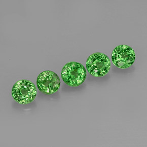 1.32 ct Green Tsavorite Garnet Stone, Natural Tsavorite Garnet in Round Facet Shape for Sale
