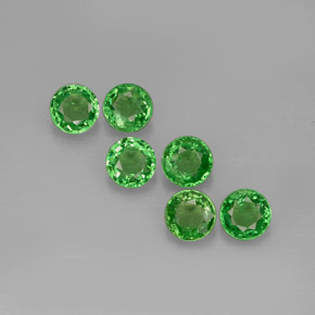 1.30 ct Green Tsavorite Garnet Gemstone, Tsavorite Garnet Gem in Round Facet Shape for Sale.