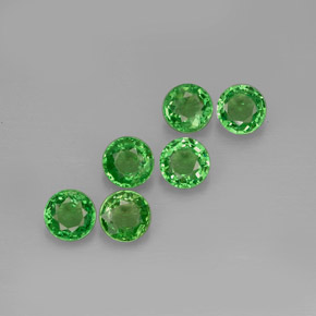 1.30 ct Green Tsavorite Garnet Stone, Natural Tsavorite Garnet in Round Facet Shape for Sale