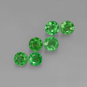 1.42 ct Green Tsavorite Garnet Gemstone, Tsavorite Garnet Gem in Round Facet Shape for Sale.