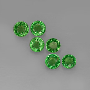 1.52 ct Green Tsavorite Garnet Gemstone, Tsavorite Garnet Gem in Round Facet Shape for Sale.