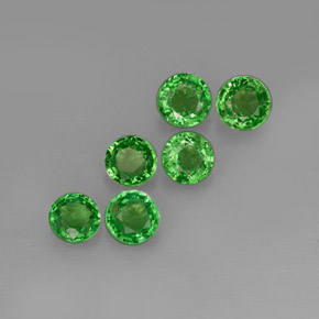 1.52 ct Green Tsavorite Garnet Stone, Natural Tsavorite Garnet in Round Facet Shape for Sale