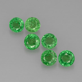 1.38 ct Green Tsavorite Garnet Gemstone, Tsavorite Garnet Gem in Round Facet Shape for Sale.
