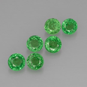 1.38 ct Green Tsavorite Garnet Stone, Natural Tsavorite Garnet in Round Facet Shape for Sale