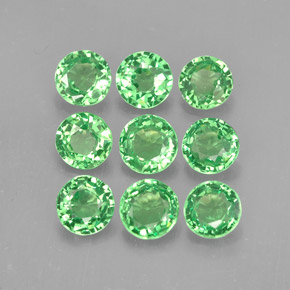 1.68 ct Green Tsavorite Garnet Stone, Natural Tsavorite Garnet in Round Facet Shape for Sale
