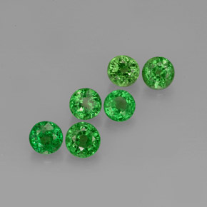 1.47 ct Green Tsavorite Garnet Gemstone, Tsavorite Garnet Gem in Round Facet Shape for Sale.