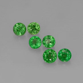 1.47 ct Green Tsavorite Garnet Stone, Natural Tsavorite Garnet in Round Facet Shape for Sale