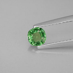 0.35 ct Green Tsavorite Garnet Gemstone, Tsavorite Garnet Gem in Cushion-Cut Shape for Sale.