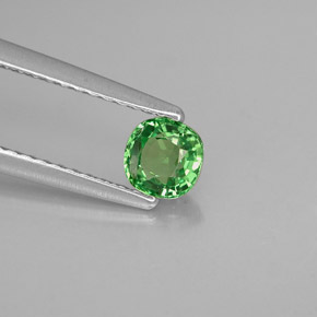 0.35 ct Green Tsavorite Garnet Stone, Natural Tsavorite Garnet in Cushion-Cut Shape for Sale