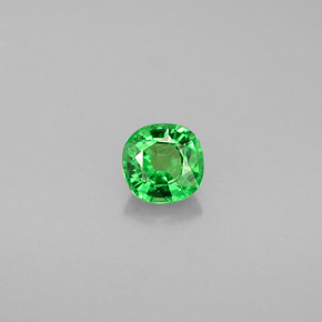 0.46 ct Green Tsavorite Garnet Gemstone, Tsavorite Garnet Gem in Cushion-Cut Shape for Sale.