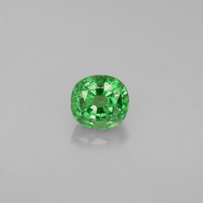0.65 ct Green Tsavorite Garnet Gemstone, Tsavorite Garnet Gem in Cushion-Cut Shape for Sale.