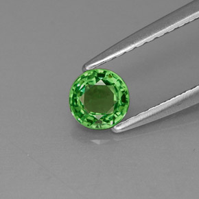 0.39 ct Green Tsavorite Garnet Gemstone, Tsavorite Garnet Gem in Round Facet Shape for Sale.