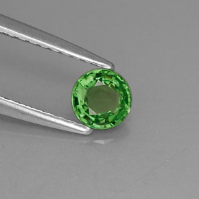 0.39 ct Green Tsavorite Garnet Stone, Natural Tsavorite Garnet in Round Facet Shape for Sale