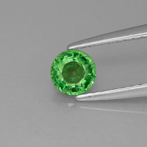 0.42 ct Green Tsavorite Garnet Gemstone, Tsavorite Garnet Gem in Round Facet Shape for Sale.