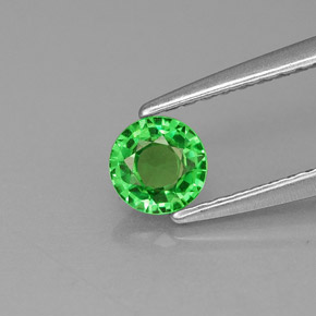 0.40 ct Green Tsavorite Garnet Gemstone, Tsavorite Garnet Gem in Round Facet Shape for Sale.