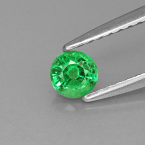 0.30 ct Green Tsavorite Garnet Gemstone, Tsavorite Garnet Gem in Round Facet Shape for Sale.