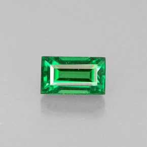 0.44 ct Green Tsavorite Garnet Gemstone, Tsavorite Garnet Gem in Baguette Facet Shape for Sale.