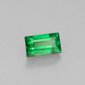 0.44 ct Green Tsavorite Garnet Stone, Natural Tsavorite Garnet in Baguette Facet Shape for Sale