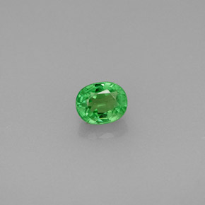 0.48 ct Green Tsavorite Garnet Gemstone, Tsavorite Garnet Gem in Oval Facet Shape for Sale.