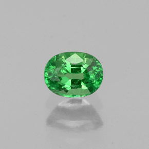 0.35 ct Green Tsavorite Garnet Gemstone, Tsavorite Garnet Gem in Oval Facet Shape for Sale.