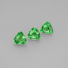 0.74 ct Green Tsavorite Garnet Stone, Natural Tsavorite Garnet in Trillion Facet Shape for Sale