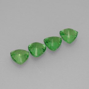 Tsavorite Garnet Gemstone in 4 x 4 mm (calibrated) Size for Sale, Tsavorite Garnet Stone in Chrome Green Color