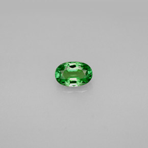 0.61 ct Green Tsavorite Garnet Gemstone, Tsavorite Garnet Gem in Oval Facet Shape for Sale.