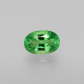 0.59 ct Green Tsavorite Garnet Gemstone, Tsavorite Garnet Gem in Oval Facet Shape for Sale.