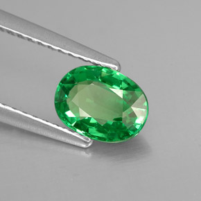 1.07 ct Green Tsavorite Garnet Stone, Natural Tsavorite Garnet in Oval Facet Shape for Sale