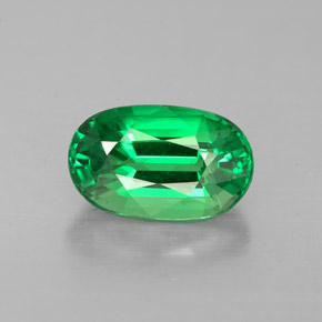 1.49 ct Green Tsavorite Garnet Gemstone, Tsavorite Garnet Gem in Oval Facet Shape for Sale.