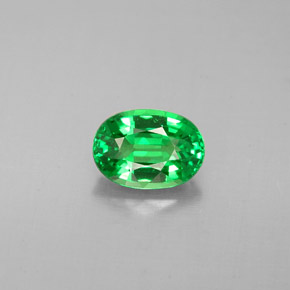 1.03 ct Green Tsavorite Garnet Gemstone, Tsavorite Garnet Gem in Oval Facet Shape for Sale.