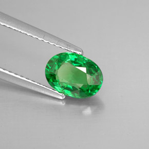 1.37 ct Green Tsavorite Garnet Stone, Natural Tsavorite Garnet in Oval Facet Shape for Sale
