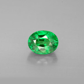 1.24 ct Green Tsavorite Garnet Gemstone, Tsavorite Garnet Gem in Oval Facet Shape for Sale.