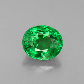 1.09 ct Green Tsavorite Garnet Gemstone, Tsavorite Garnet Gem in Oval Facet Shape for Sale.