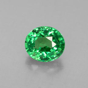 1.00 ct Green Tsavorite Garnet Gemstone, Tsavorite Garnet Gem in Oval Facet Shape for Sale.