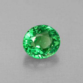 1.00 ct Green Tsavorite Garnet Stone, Natural Tsavorite Garnet in Oval Facet Shape for Sale