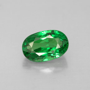 1.20 ct Green Tsavorite Garnet Gemstone, Tsavorite Garnet Gem in Oval Facet Shape for Sale.