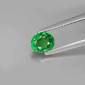 1.03 ct Green Tsavorite Garnet Gemstone, Tsavorite Garnet Gem in Oval Facet Shape for Sale.