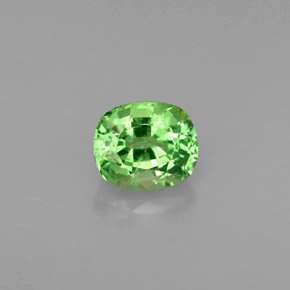 0.88 ct Green Tsavorite Garnet Gemstone, Tsavorite Garnet Gem in Cushion-Cut Shape for Sale.