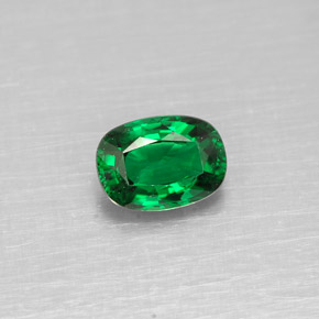0.51 ct Green Tsavorite Garnet Gemstone, Tsavorite Garnet Gem in Cushion-Cut Shape for Sale.