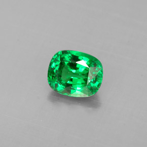 0.59 ct Green Tsavorite Garnet Gemstone, Tsavorite Garnet Gem in Cushion-Cut Shape for Sale.