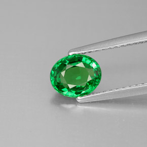 1.12 ct Green Tsavorite Garnet Gemstone, Tsavorite Garnet Gem in Oval Facet Shape for Sale.