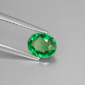 1.12 ct Green Tsavorite Garnet Stone, Natural Tsavorite Garnet in Oval Facet Shape for Sale