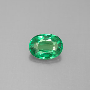 1.37 ct Green Tsavorite Garnet Gemstone, Tsavorite Garnet Gem in Oval Facet Shape for Sale.