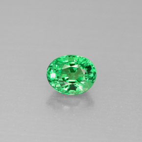 0.98 ct Green Tsavorite Garnet Gemstone, Tsavorite Garnet Gem in Oval Facet Shape for Sale.