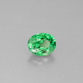 0.98 ct Green Tsavorite Garnet Stone, Natural Tsavorite Garnet in Oval Facet Shape for Sale