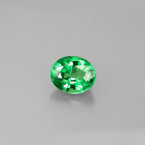 1.06 ct Green Tsavorite Garnet Gemstone, Tsavorite Garnet Gem in Oval Facet Shape for Sale.