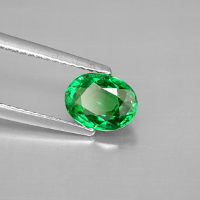 1.41 ct Green Tsavorite Garnet Stone, Natural Tsavorite Garnet in Oval Facet Shape for Sale